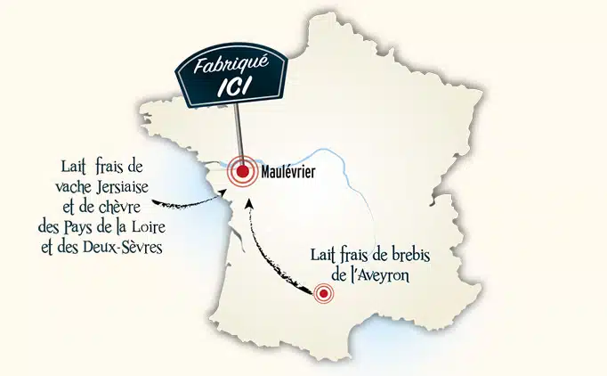 Carte de France - Lait Maison Gaborit