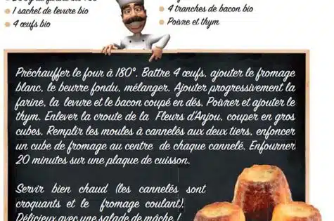 Recette cannelés salés au fromage bio