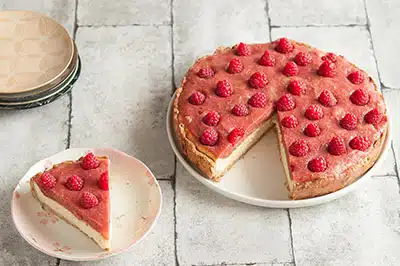 Recette tarte rhubarbe framboise